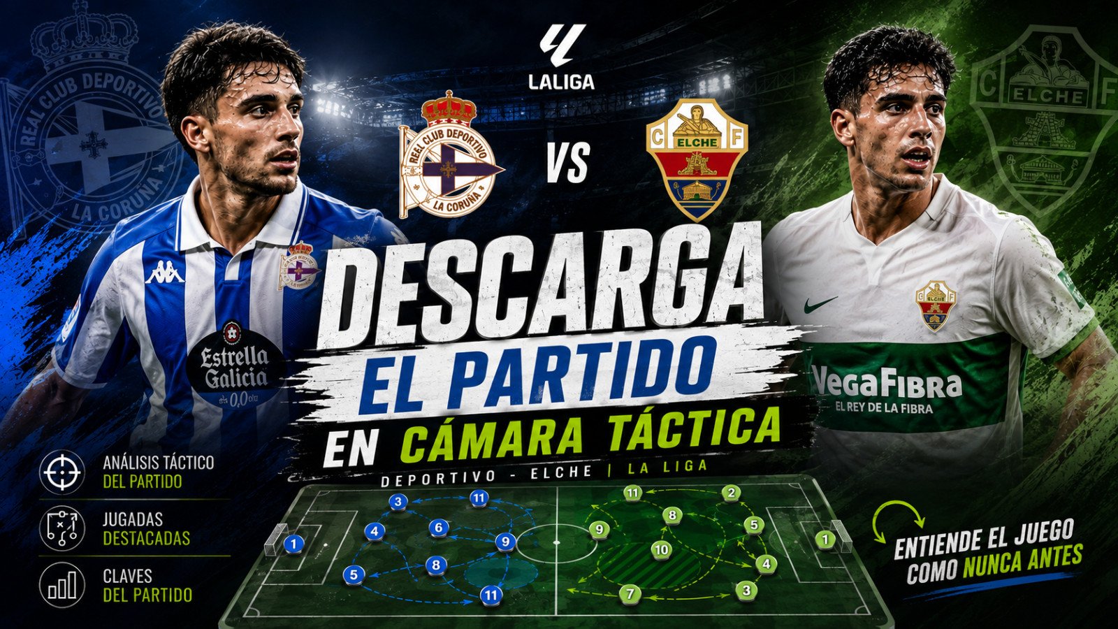 DESCARGA DEPORTIVO vs ELCHE | PARTIDO EN CÁMARA TÁCTICA